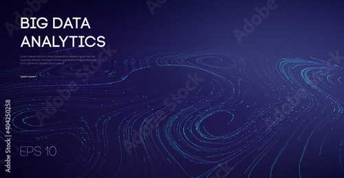 Abstract Big Data Flow Background. Software code agile industrial internet backdrop. Industry cyber complex big data sound visulization.
