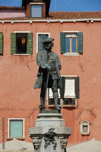 Carlo Goldoni Statue Historical monument in Venice photo