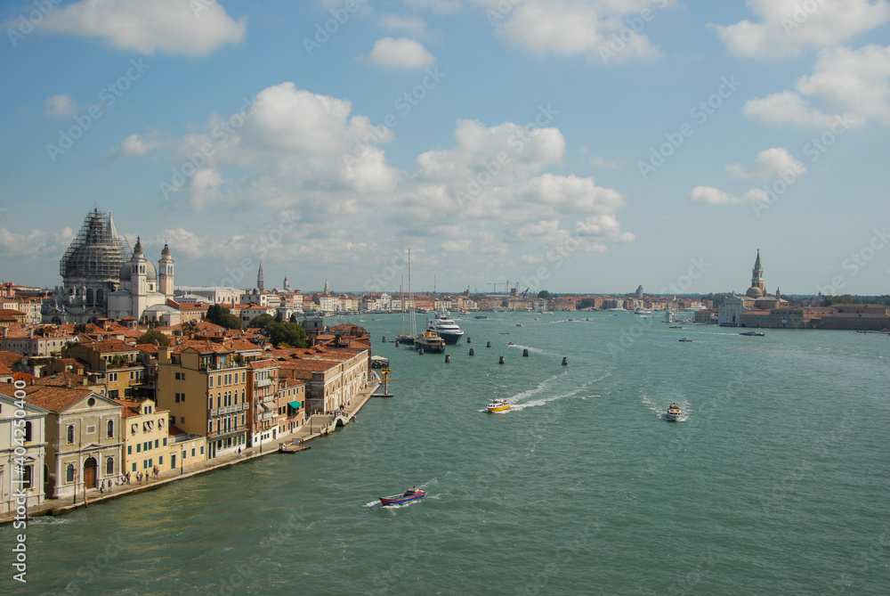 Panoramic view of Venice with Bacino of St Mark