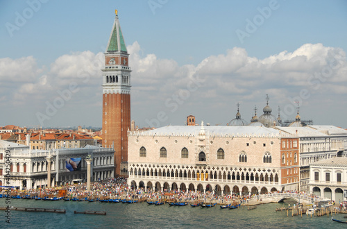 Panoramic view Dodge Palace and Bell Tower on San Marco square Venice © marcelinopozo