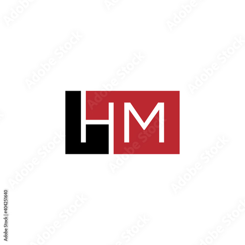 Creative initial letter HM square logo design concept vector