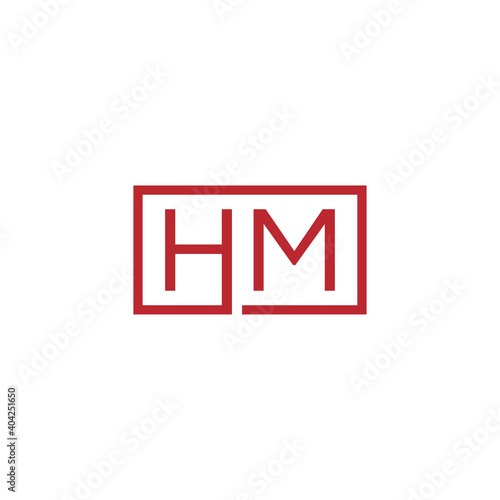 Creative initial letter HM square logo design concept vector