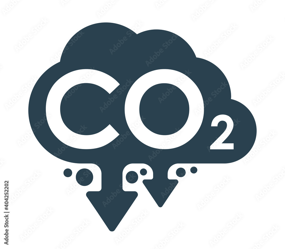 CO2 emissions flat icon - air contamination emblem CO2 emissions flat icon - air contamination emblem