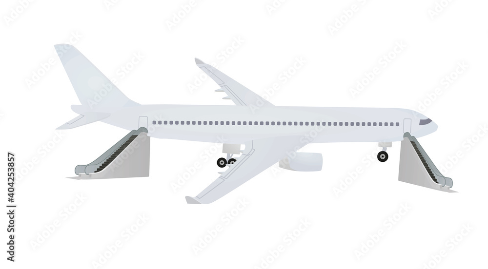Airplane boarding isolated. vector illustration