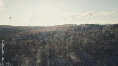 Windpark im Winterwald