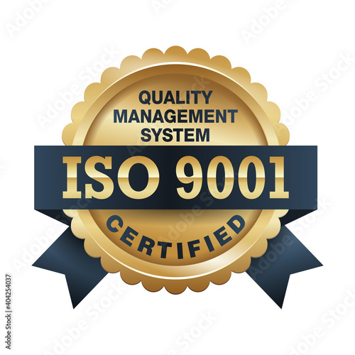 ISO 9001 golden medal emblem