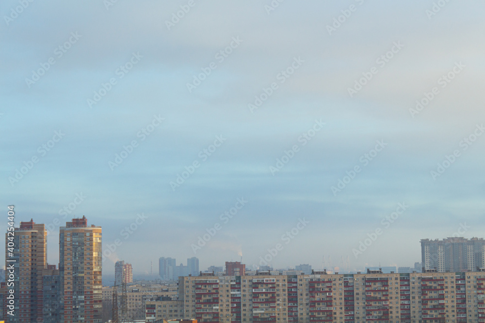 cityscape horizon Blue sky building