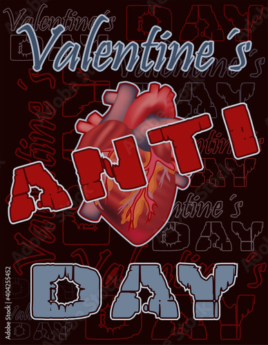 Anti Valentines day vip card, vector illustration