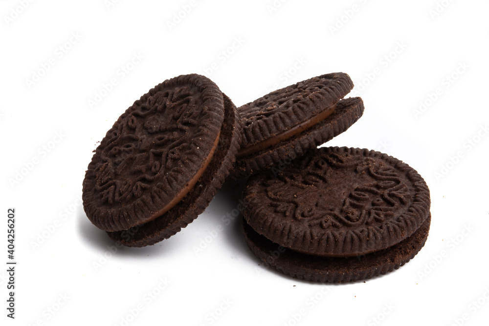 chocolate double cookie isolated chocolate double cookie isolated