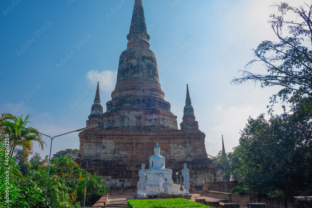 Wat Yai Chaimongkol, the historical archaeological site of Phra Nakhon, Ayutthaya.