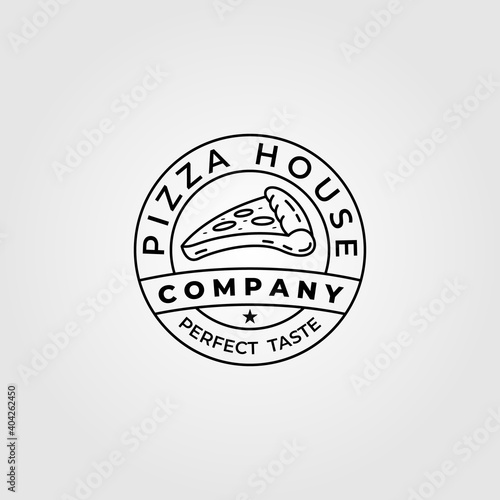 pizza house bread line art logo vector minimalist illustration design