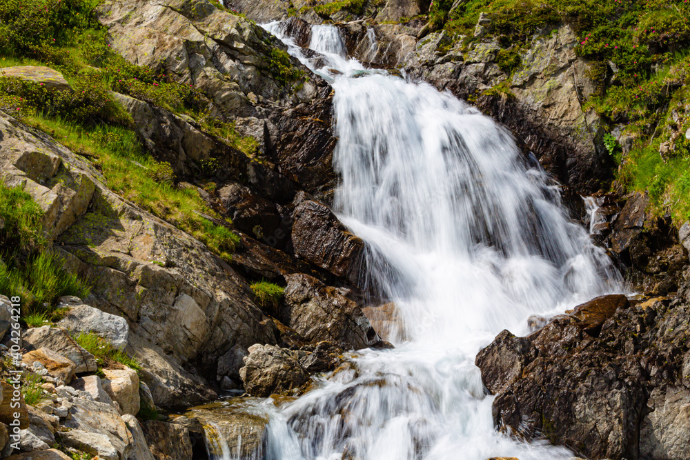 waterfall in the mountains waterfall in the mountains