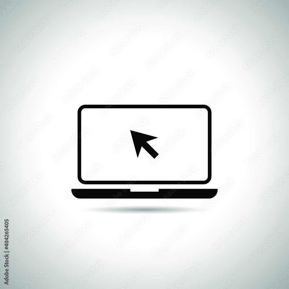 Laptop with cursor vector icon Laptop with cursor vector icon