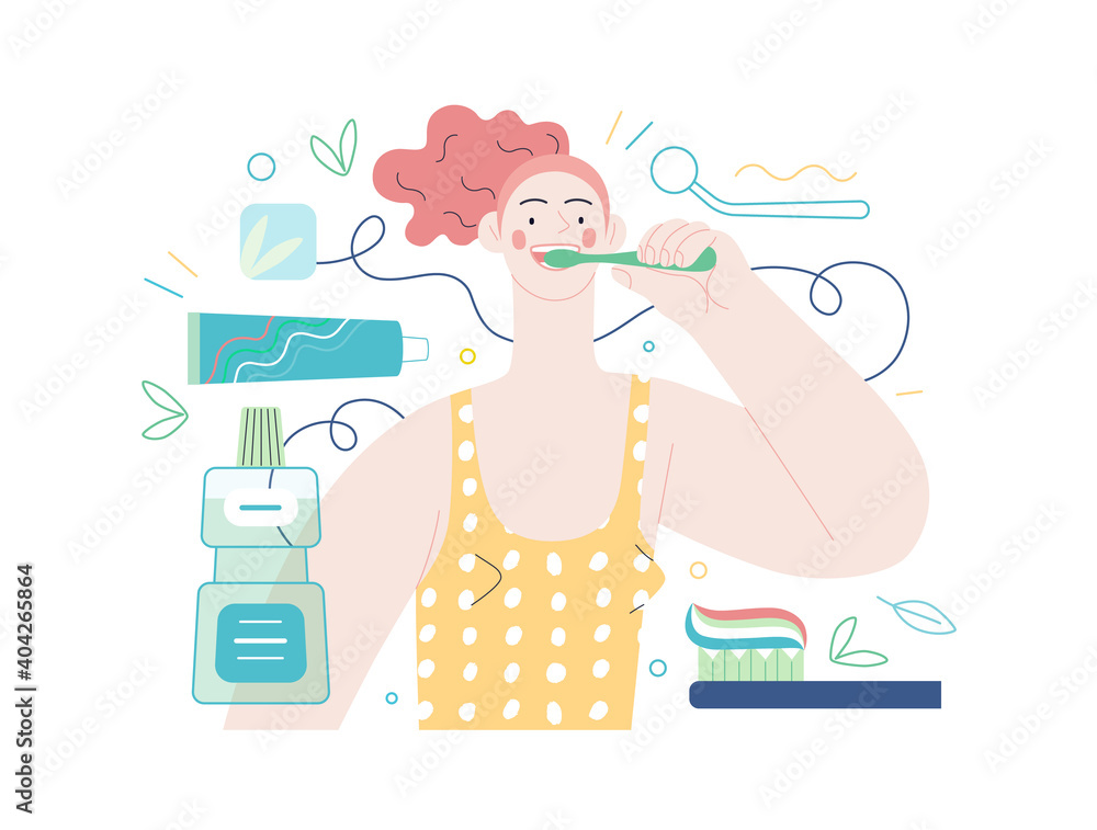 Medical insurance illustration dental care modern flat vector concept digital illustration