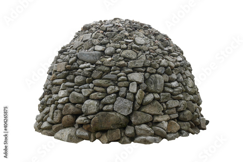 pile of rocks like mountains with isolated white background, very clean