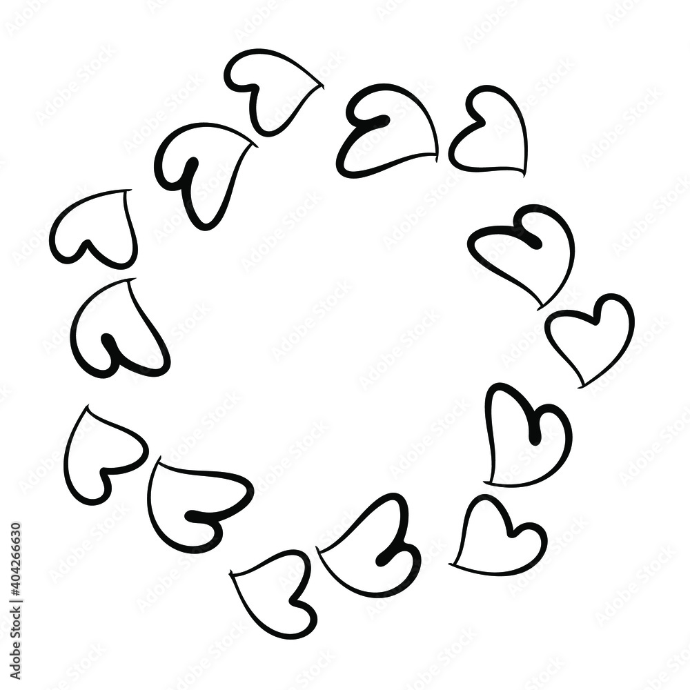 Single vector design element - Frame with hearts for romantic design, Valentine's day cards, wedding cards and invitations. Single vector design element - Frame with hearts for romantic design, Valentine's day cards, wedding cards and invitations.