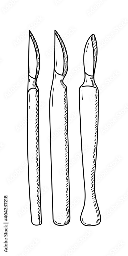SURGICAL SCALPELS ISOLATED ON A WHITE BACKGROUND SURGICAL SCALPELS ISOLATED ON A WHITE BACKGROUND