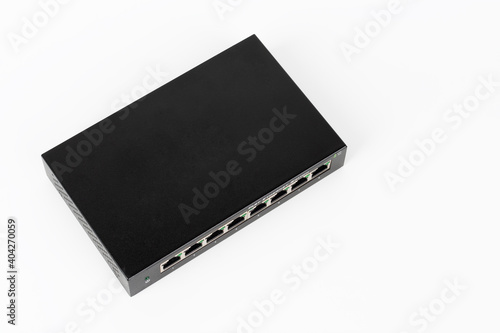 8-port 10 or 100 Mbps Fast Ethernet switch. Components to create a small network.