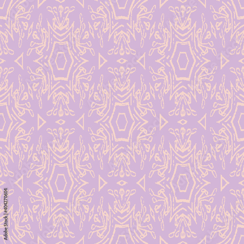 Pink and violet ornament seamless vector pattern. Decorative surface print design for fabrics, stationery, scrapbook paper, gift wrap, textiles, wallpaper, backgrounds, textiles, and packaging