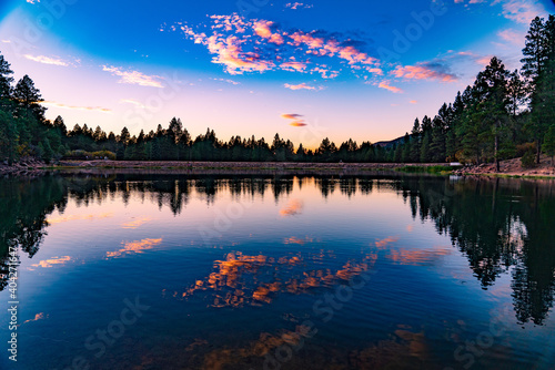Sunset Reflected in Pine Valley Reservoir