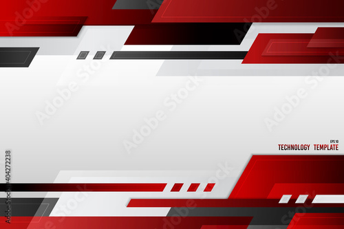 Abstract cover technology template design of gradient red black and white header. Design for modern decorative copy space of text background. illustration vector