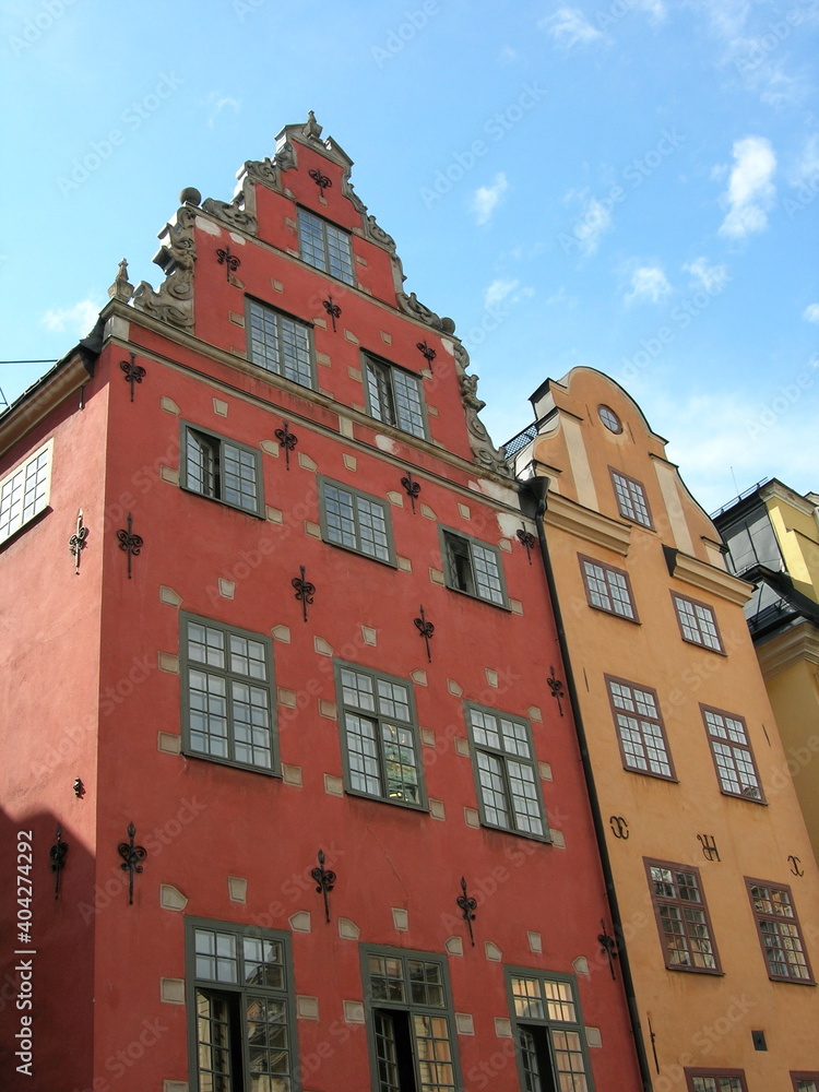 Colorful Houses in Stortorget, Stockholm, Sweden