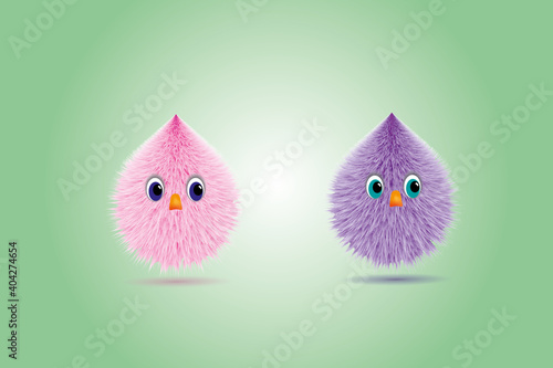 fluffy furry balls with faces