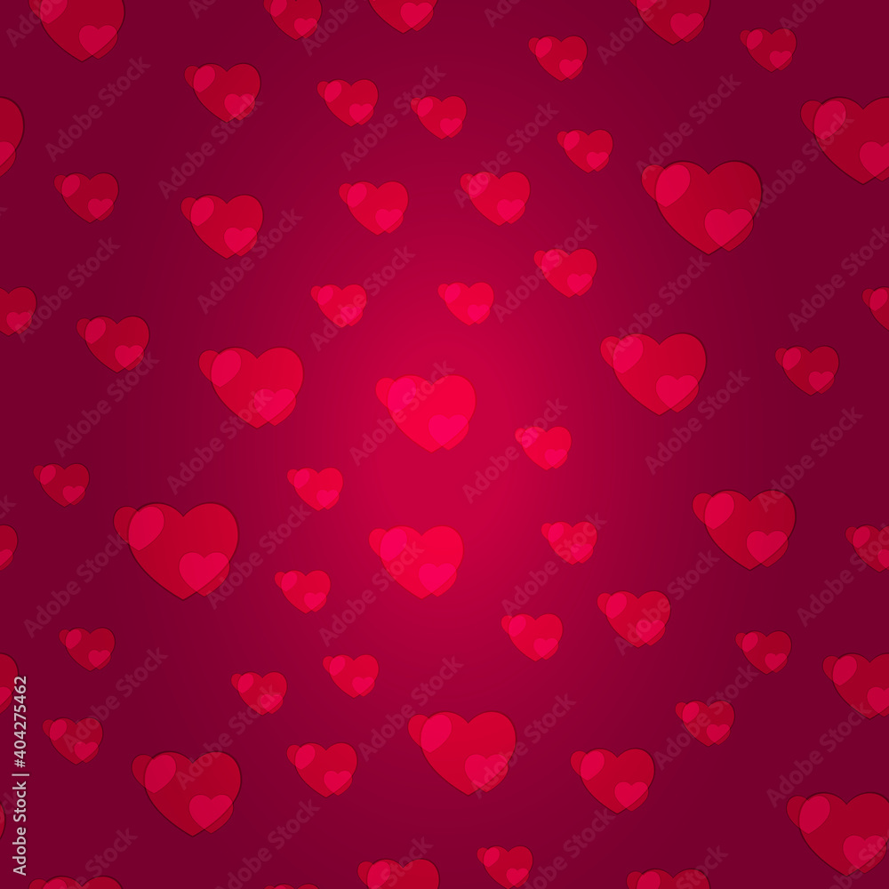 Hearts seamless pattern. Festive design template for wrapping paper.