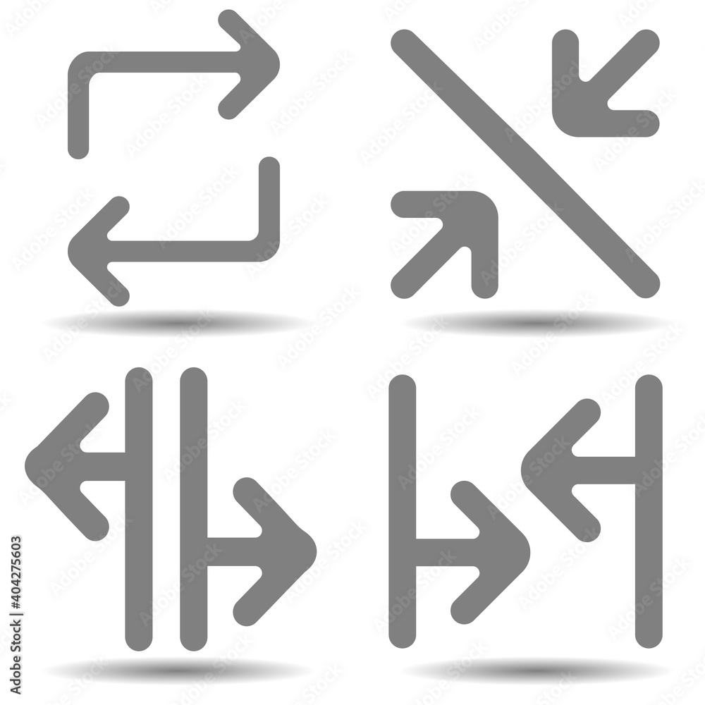 Arrow vector icon set in simple style Arrow vector icon set in simple style