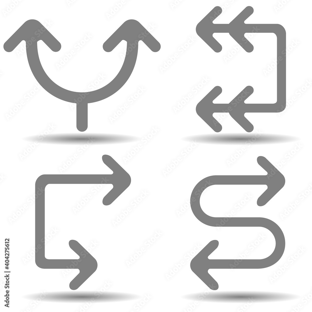 Arrow vector icon set in simple style Arrow vector icon set in simple style