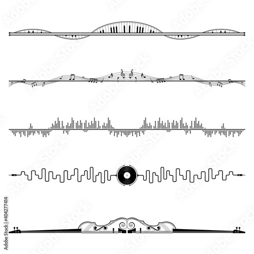 Dividers tribal musics elements vector