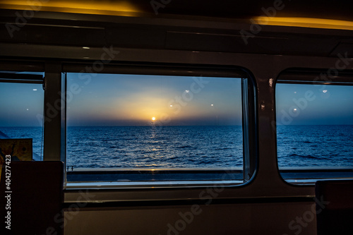 ordering the sun from the half of a ship on the Red Sea
