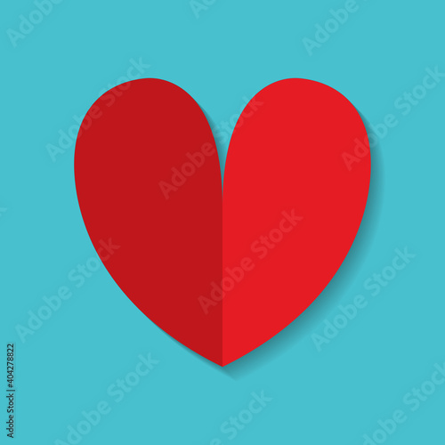 Red heart icon on blue background