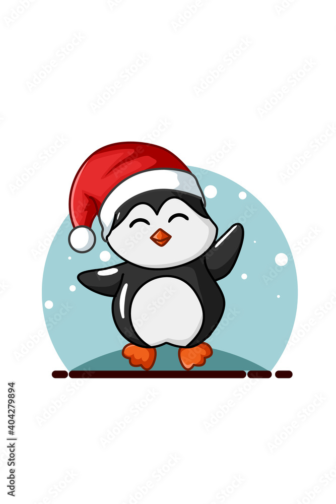 Penguin cartoon simple Christmas theme Penguin cartoon simple Christmas theme