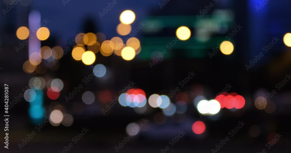 City lights and headlights of moving cars in bokeh. City lights and headlights of moving cars in bokeh.