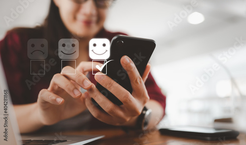 Fotografi Customer service evaluation concept