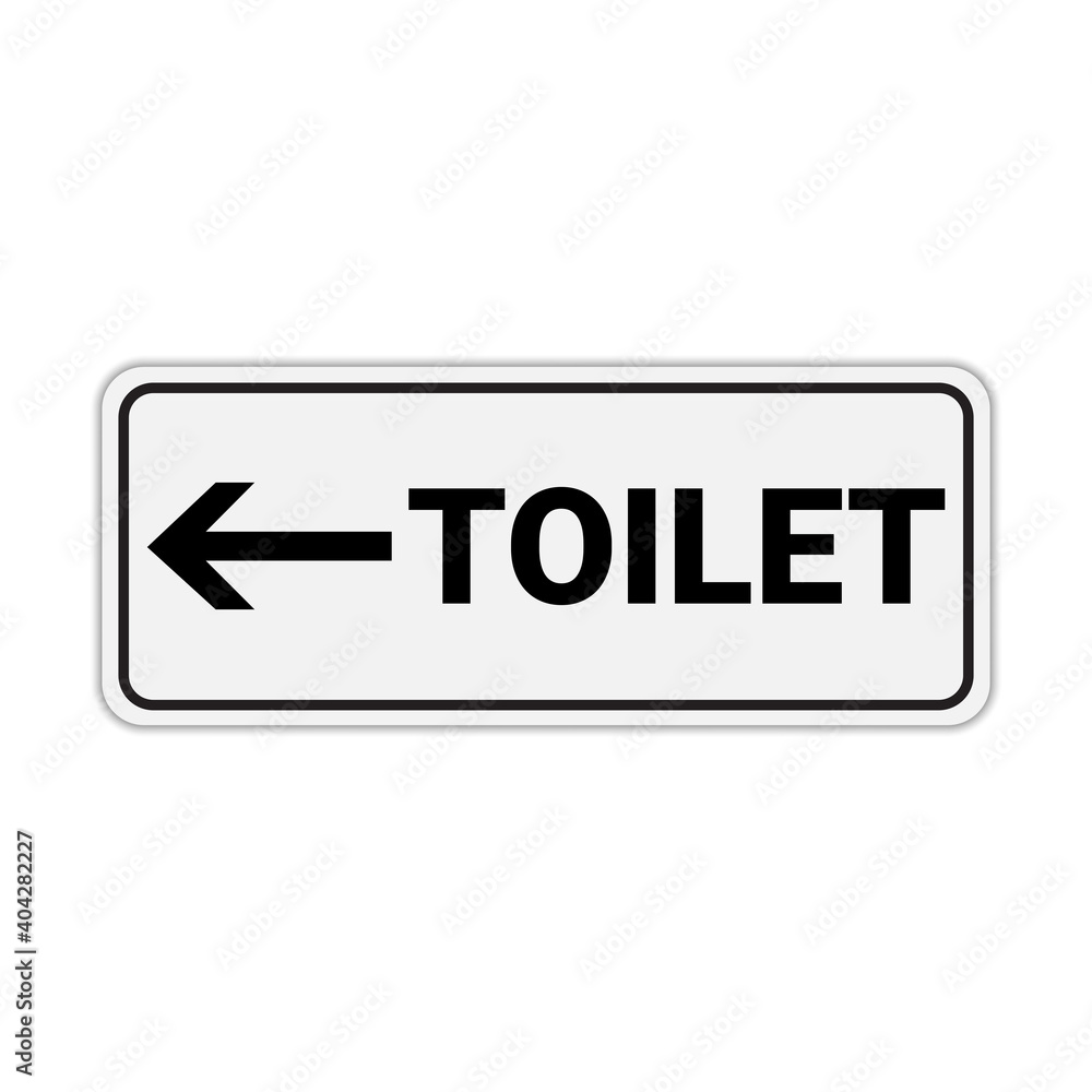 Toilet directions sign isolated on white background. perfect use in office, hotel or public facilities. Toilet directions sign isolated on white background. perfect use in office, hotel or public facilities.