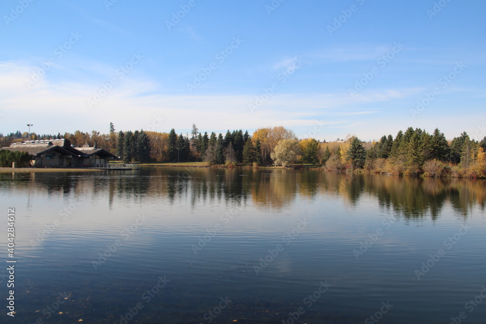 Autumn Reflection On The Lake, William Hawrelak Park, Edmonton, Alberta