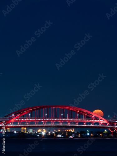 神戸大橋と中秋の名月
