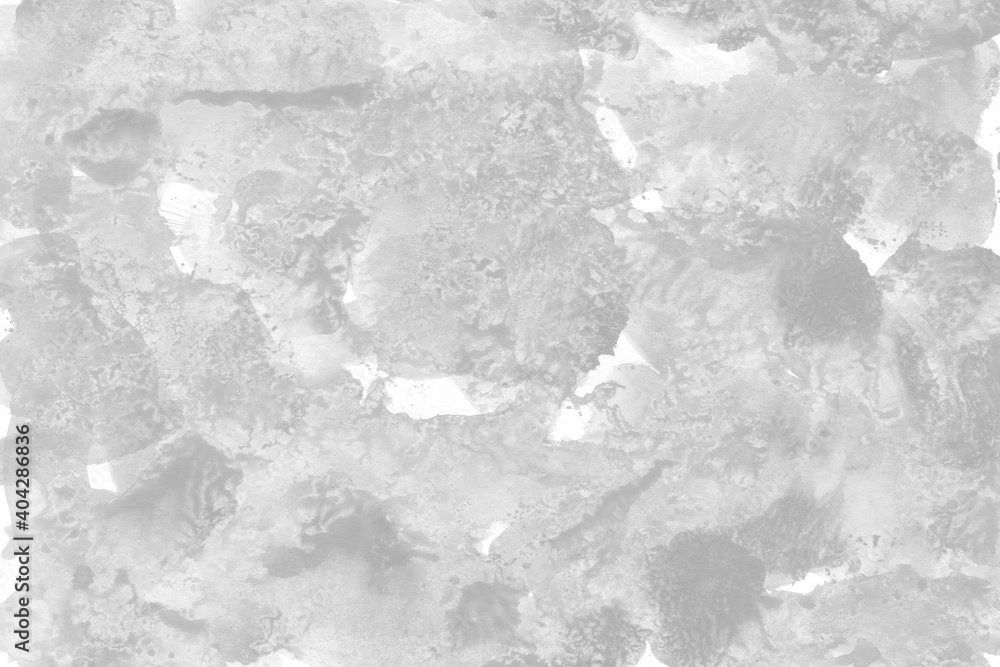 Obraz premium White ink and watercolor texture on white paper background. Paint leaks and decalcomania effects. Hand-painted gouache abstract image. Mess on the canvas.