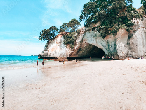 Cathedral Cove beach in North Island New Zealand photo