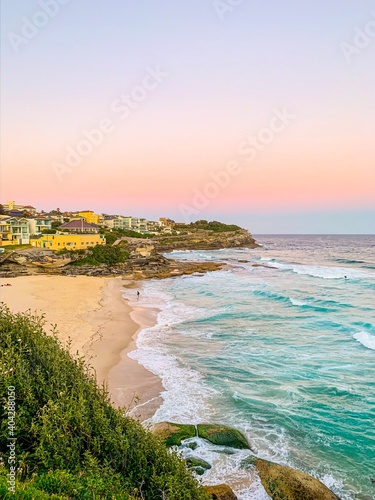 Canvas Print beach at sunset