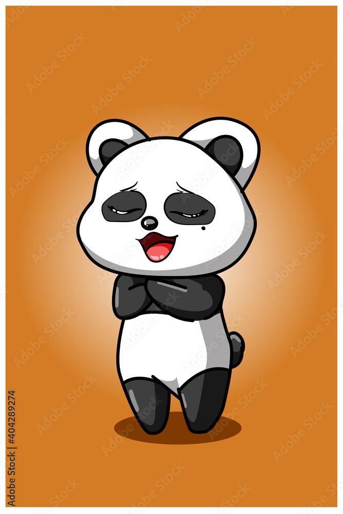 The little cute panda vector illustration The little cute panda vector illustration