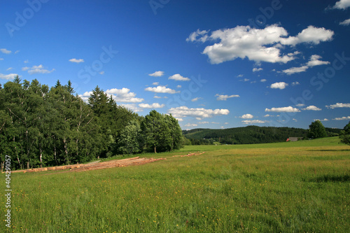 Landscape of Silesian Beskids in Kobyla  Poland