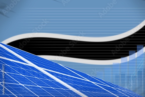 Botswana solar energy power digital graph concept - renewable natural energy industrial illustration. 3D Illustration