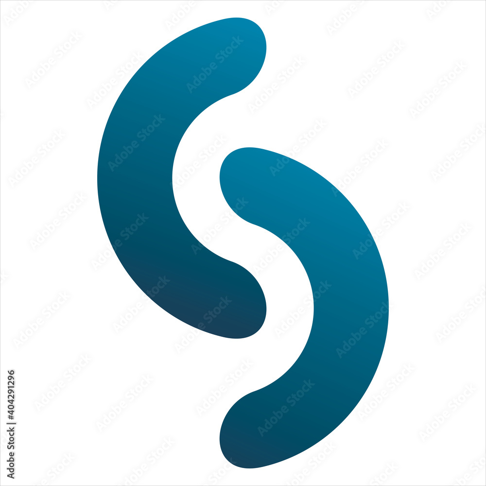 Fototapeta premium blue circle line letter s logo design