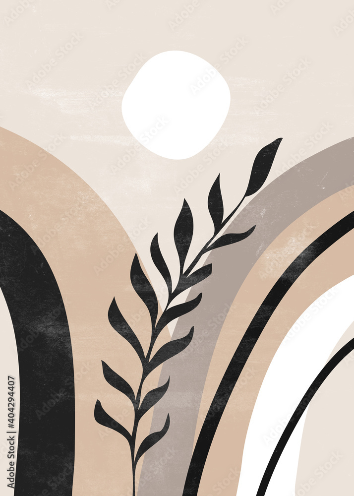 Fototapeta słońce i księżyc w stylu boho