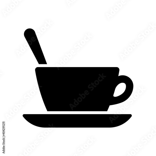 Tea cup icon. Side view. Black silhouette. Vector flat graphic illustration. The isolated object on a white background. Isolate.