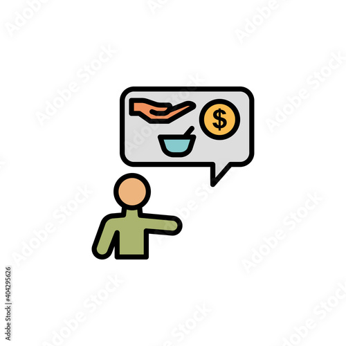charity food migration outline icon. element of migration illustration icon. signs, symbols can be used for web, logo, mobile app, UI, UX