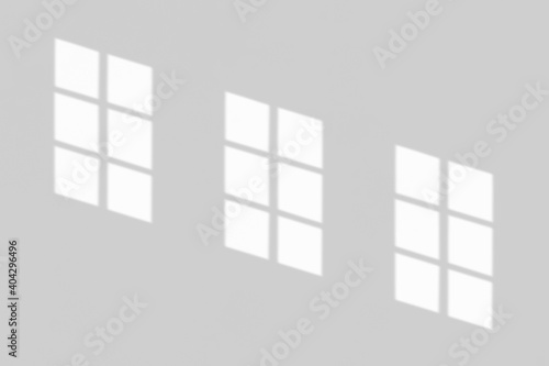 Window shadow drop on white wall background
